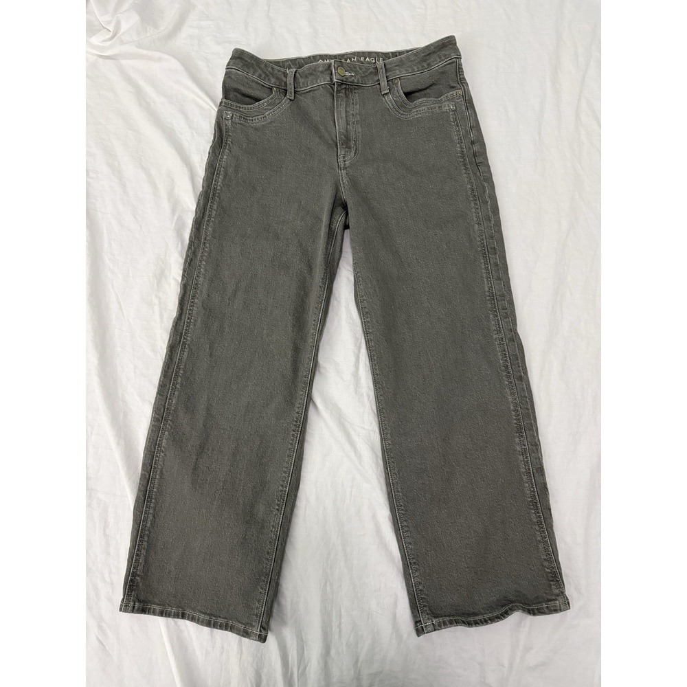 American Eagle Outfitters Stretch High-Waisted Stovepipe Gray Jean,size 10 short